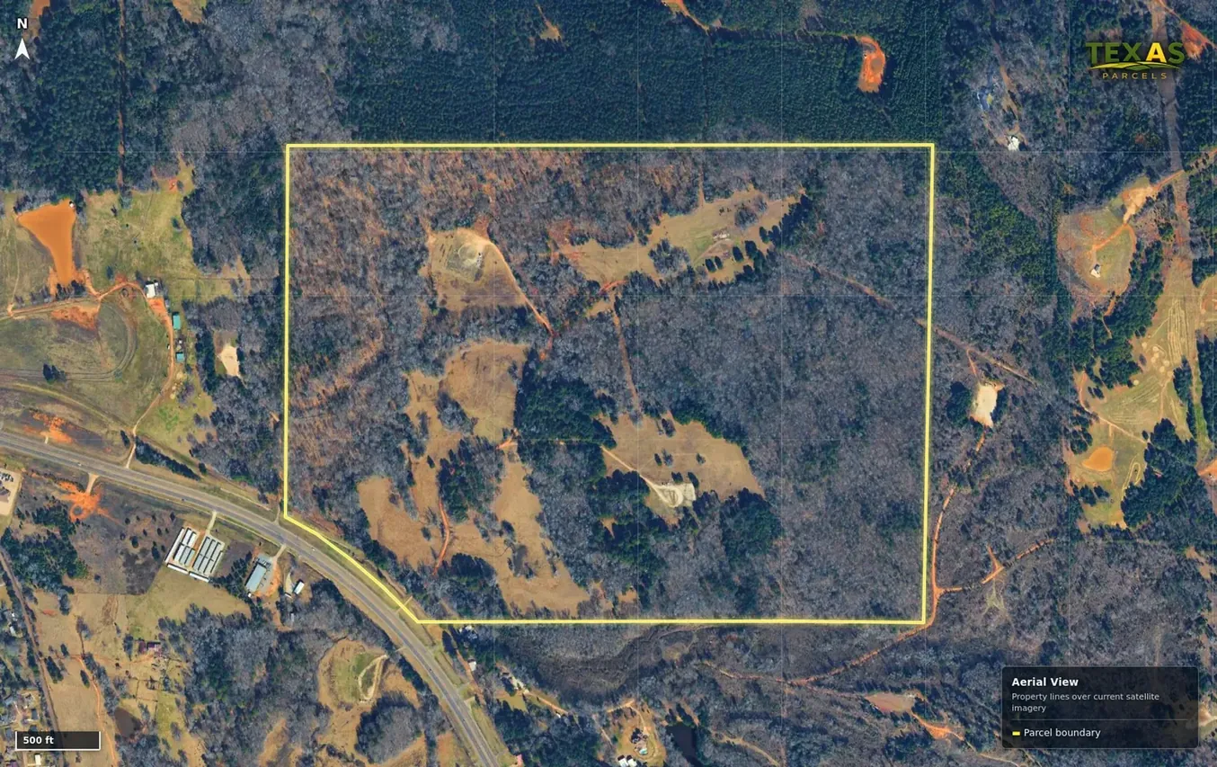 Parcel Boundaries shown on a Texas land parcel map